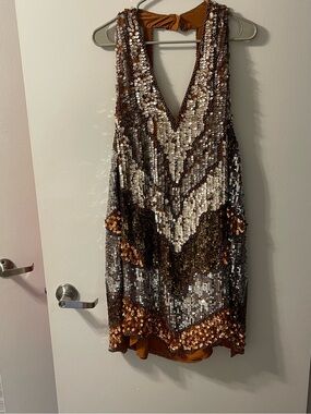 long sleeve boho mini dress Bohemian Black & Beige Floral Mini Dress